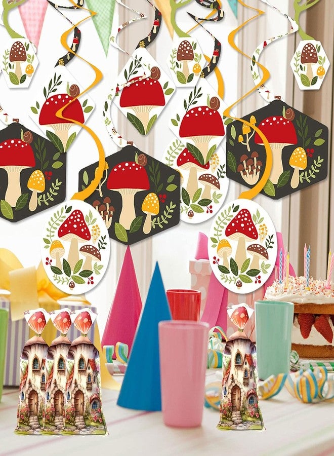 CSTYWC 50 Pieces Mushrooms Treat Bags Cellophane Bags Mushrooms Party Bags Plastic Candy Bag with 50 Pieces Twist Ties for Birthday Party Baby Shower Supplies - Image 5